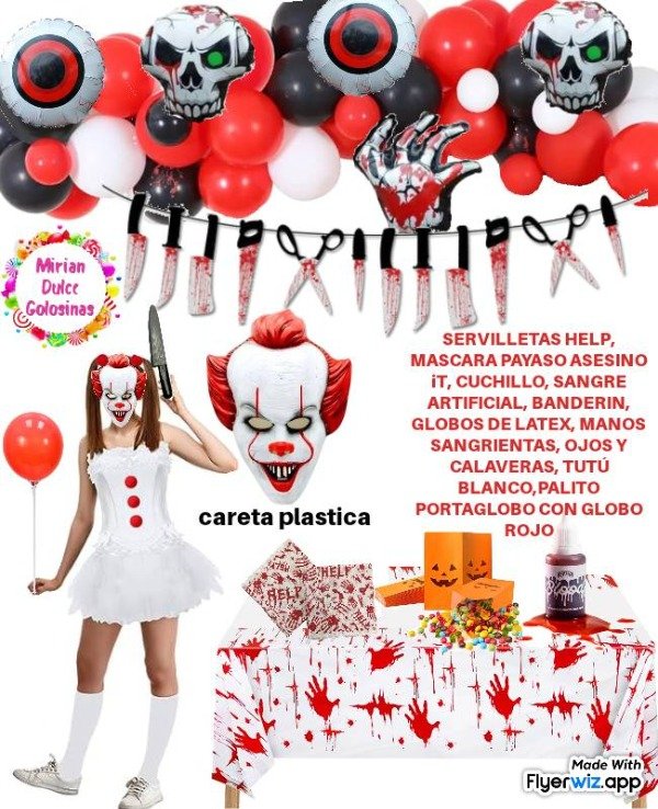 Producto - Máscara payaso it asesino halloween sangre
