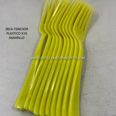 Producto - Tenedor Plástico Amarillo x10