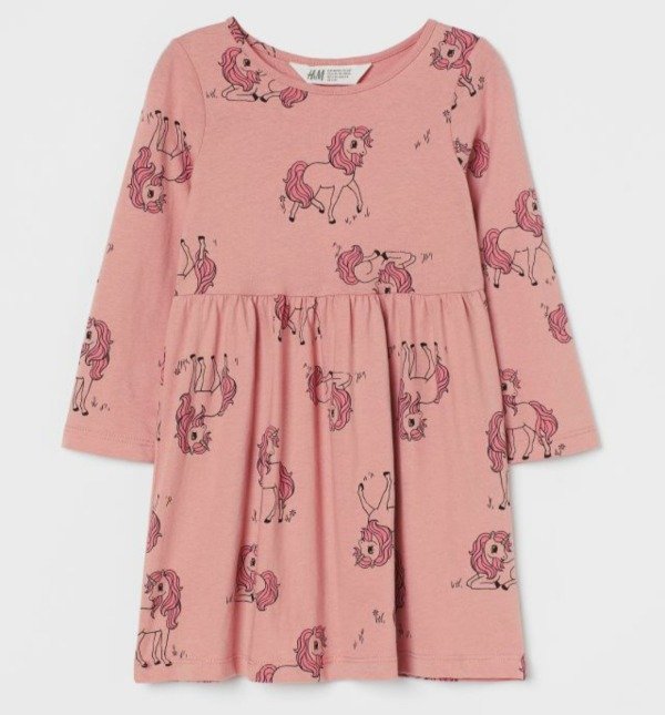 Producto - Vestido hym m/larga unicornio rosa