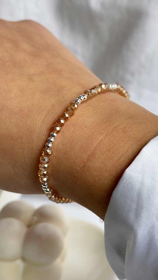 Producto - Pulsera cristales triple bolita MIEL