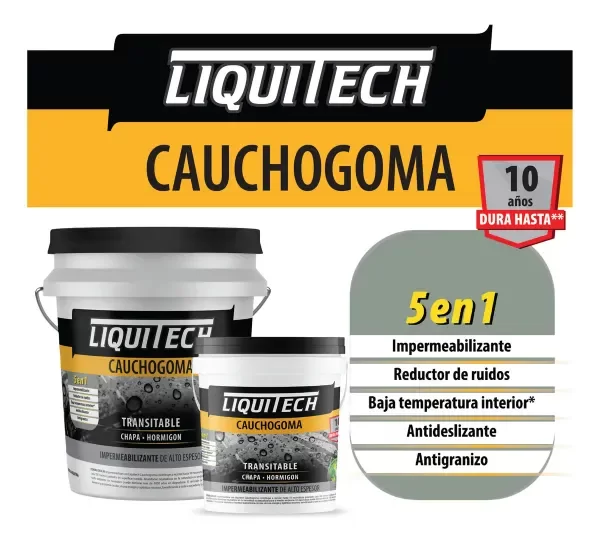 Producto - Membrana Liquitech Caucho Goma Impermeabilizante 20kg Gris