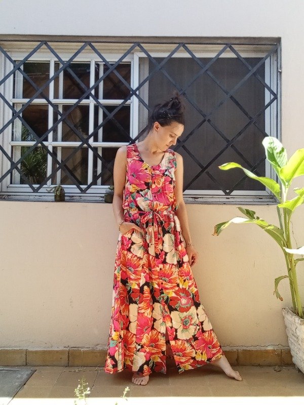 Producto - Solero largo maxi. Flores