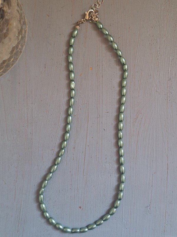 Producto - Collar perlas tornasoladas verdes - 2