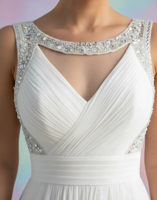 Producto - Vestido Largo Novias Blanco con Strass - 1
