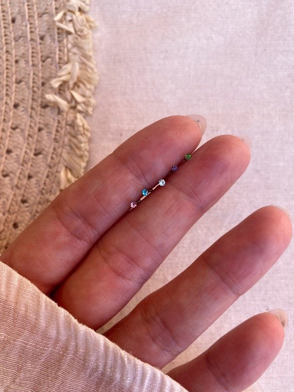 Producto - Piercing nariz X 5 palito strass colores surtidos
