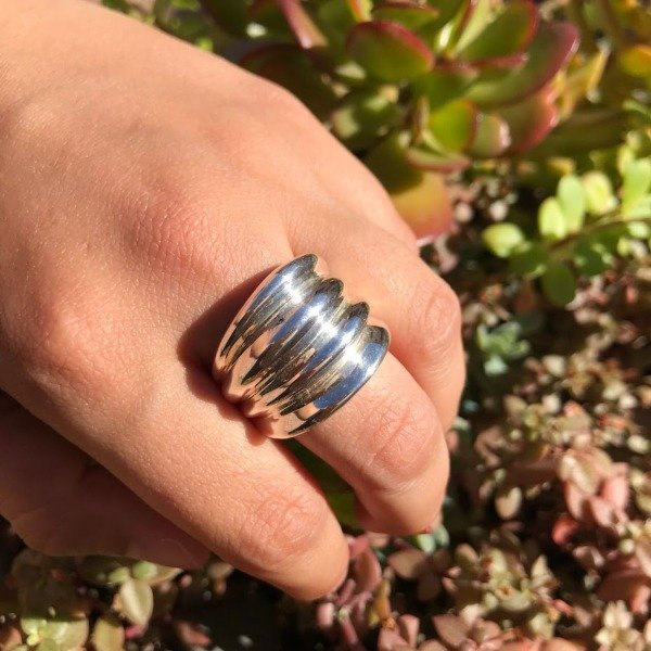 Producto - Anillo Líneas Plata Inflada