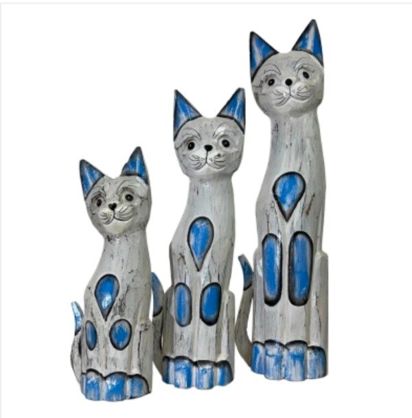 Producto - SET DE 3 GATOS GRISES