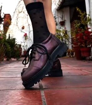 Producto - Zapatito cuero Bordeaux tornasolado