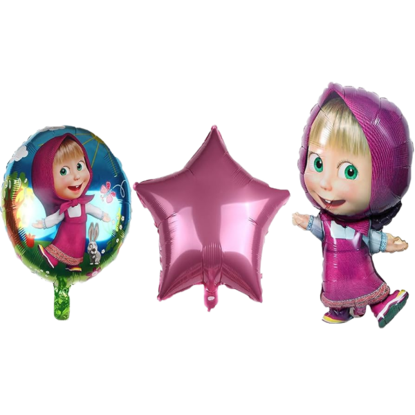 Producto - Set de 5 globos Masha y el Oso - 0