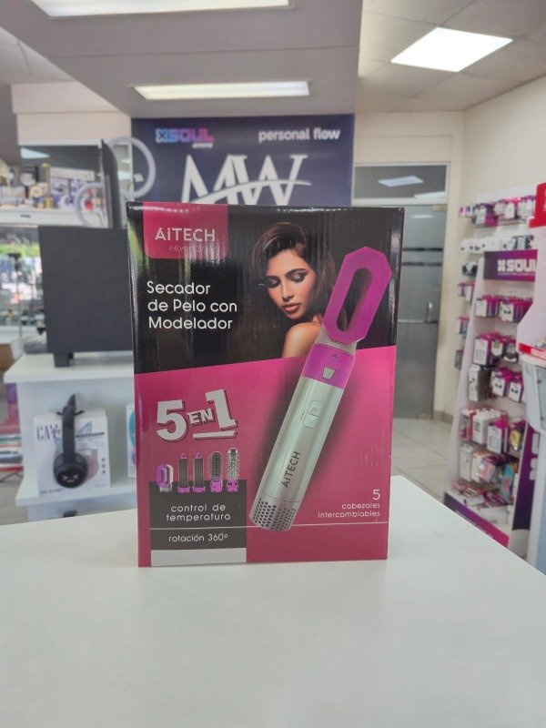 Producto - Multi Styler 5 en 1 seca, modela, alisa, riza y da volumen Aitech AIHG250715X