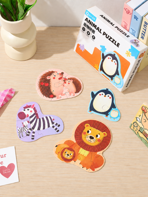 Producto - Set 4 rompecabezas de madera FAMILIA ANIMAL. - 0