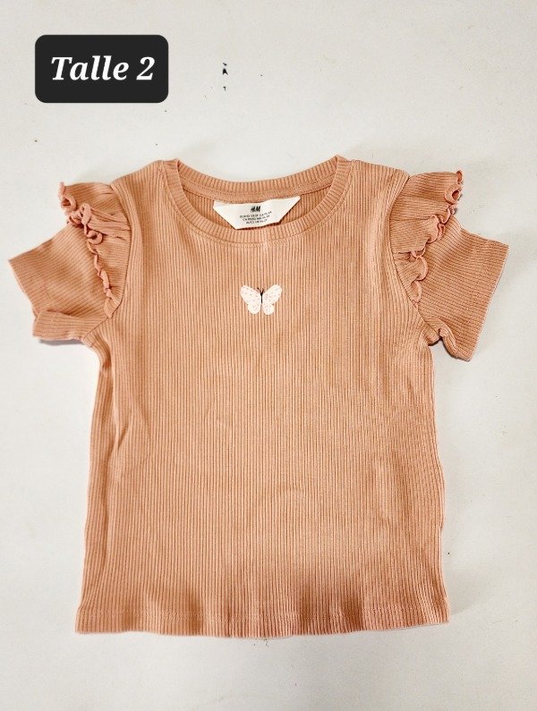 Producto - Remera manga corta HyM talle 2 morley rosa