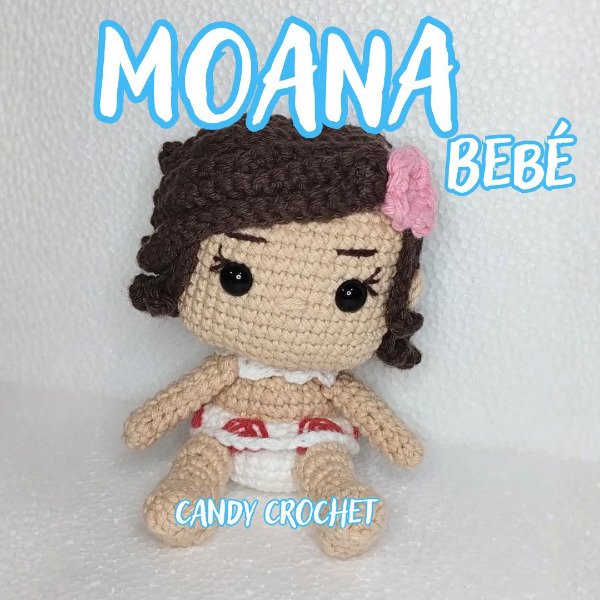Producto - Moana  bebe Tejida a Crochet 9 cm