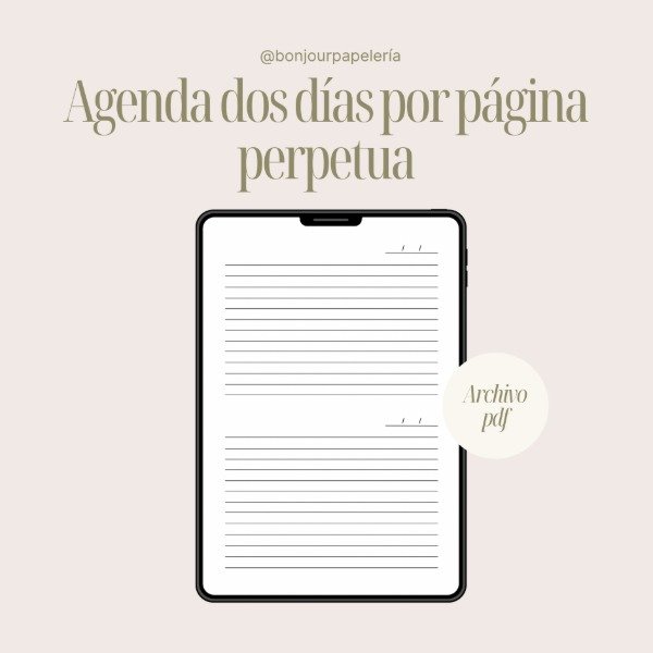 Producto - ARCHIVO DIGITAL Agenda perpetua dos días por página