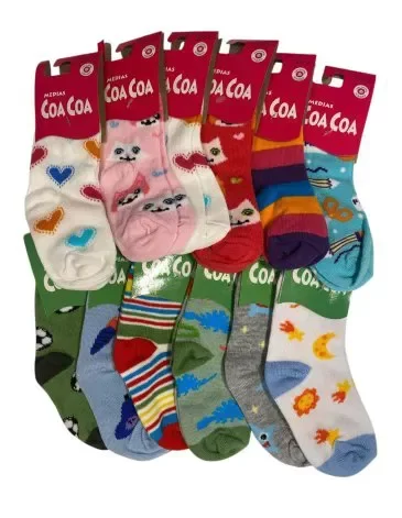 Producto - MEDIA CAÑA 1/2 DE CHICOS ESTAMPADAS POR TALLES