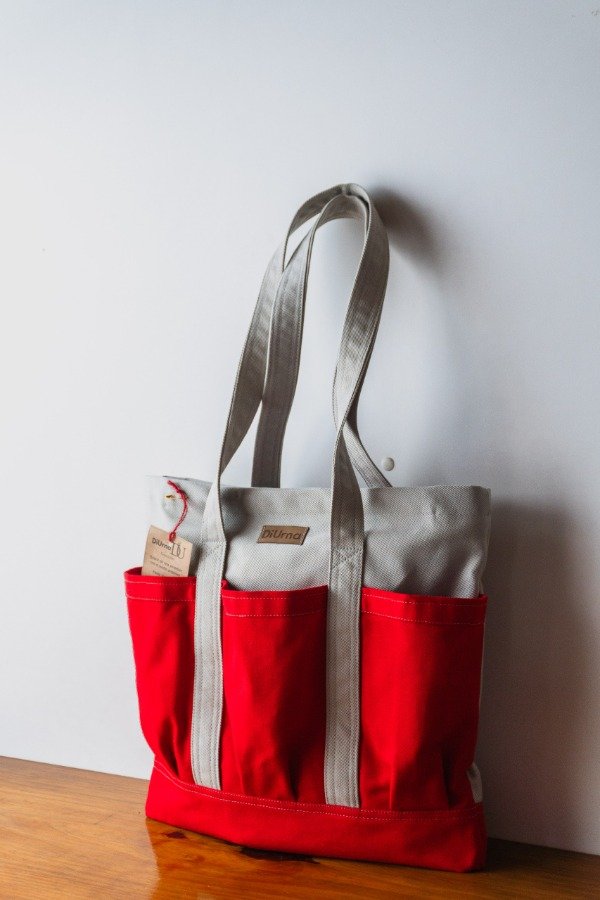 Producto - Bolso "Urbana" beige y rojo - 5
