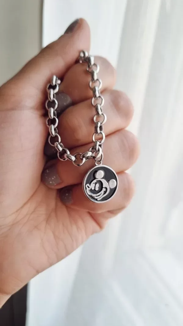 Producto - Pulsera mickey esmaltado negro AQ