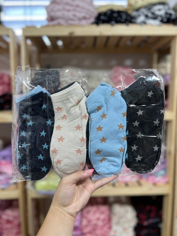 Producto - soquetes estampados X12 surtidos estrellas