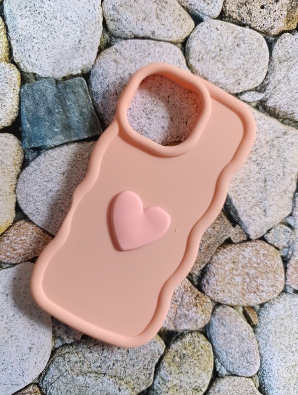 Producto - Funda silicone Nube corazón iPhone 16 Pro rosa
