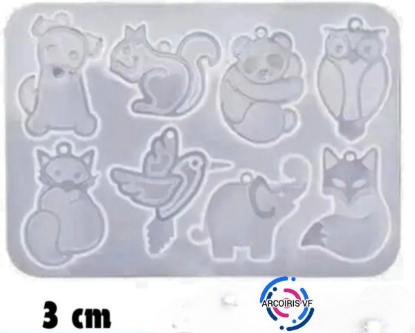 Producto - Molde Dijes perro gato colibri oso koala elefante ardilla zorro