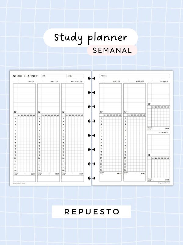 Producto - Study planner semanal repuesto