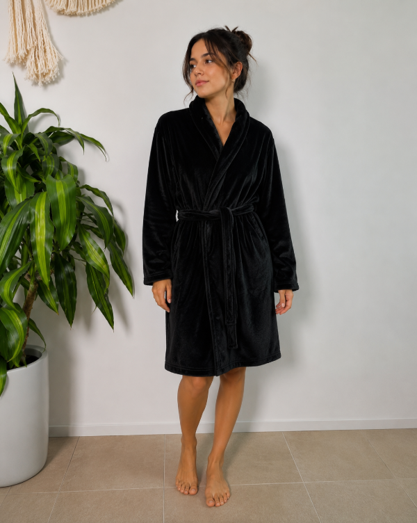 Producto - Bata polar soft color negro