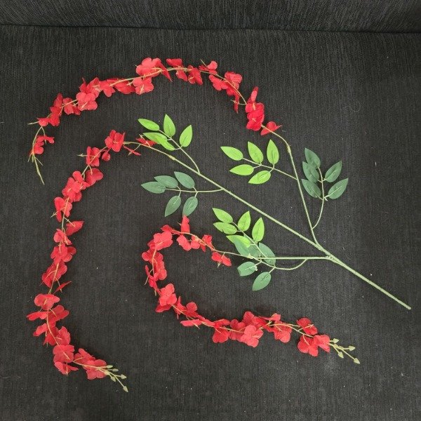 Producto - Enredadera Artificial Glicina roja (1 metro)