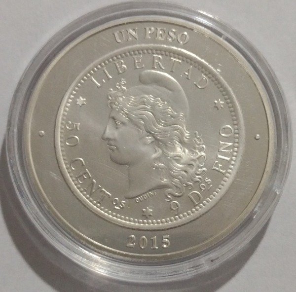Producto - Argentina 1 peso 2015. 80 aniversario BCRA. Plata proof