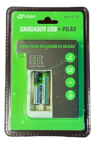 Producto - CARGADOR PILA RECARGABLES + 2 PILAS AAA  NOGA