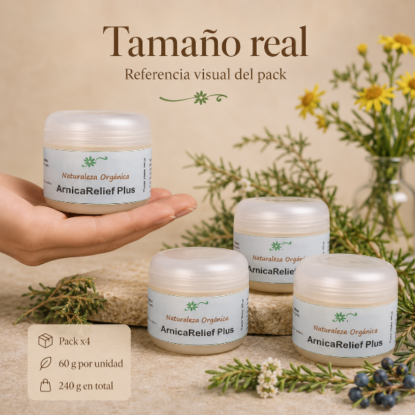 Producto - Pack 4 Cremas de Árnica Natural ArnicaRelief Plus Bienestar y Alivio Natural - 4