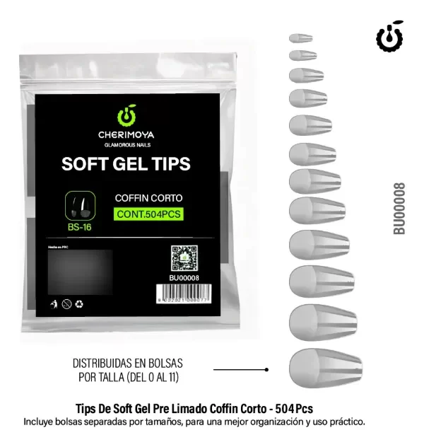 Producto - TIPS SOFT GEL CHERIMOYA ALMOND 504 PCS