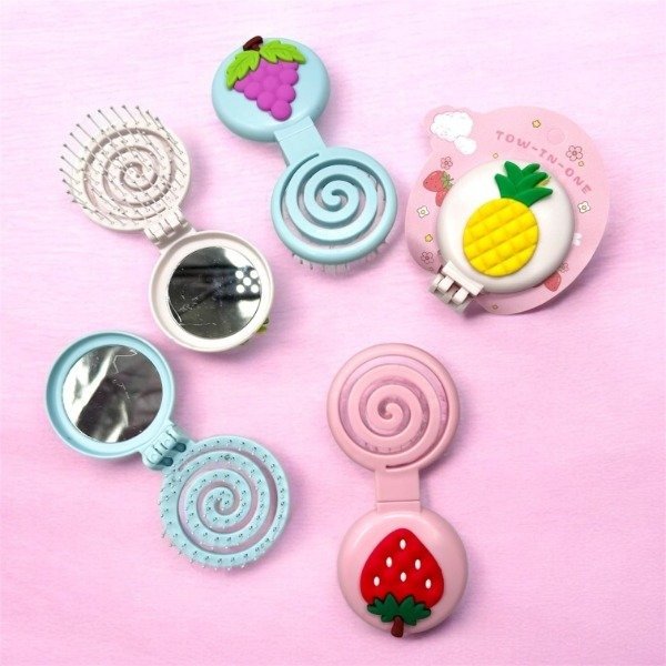 Producto - C-1939 CEPILLO C/ ESPEJO FRUTAL PLEGABLE X1U