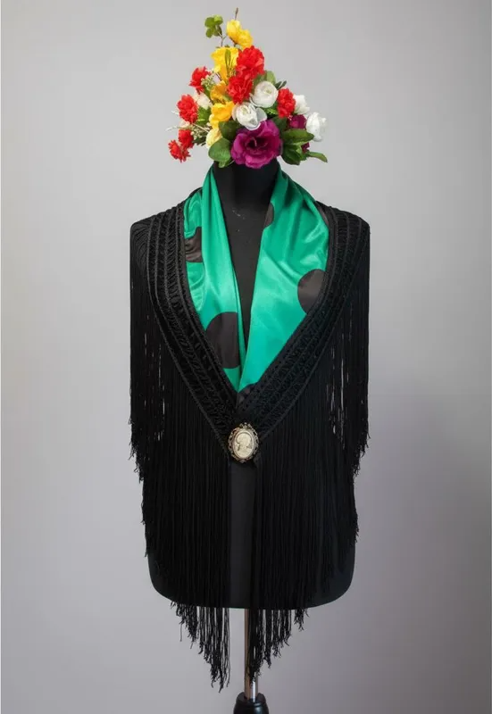 Producto - Mantoncito /Pico a Lunares Verde y Negro