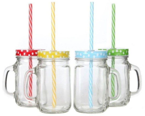 Producto - VASO VIDRIO CON SORBETE 450 ML TRASPARENTE 029848