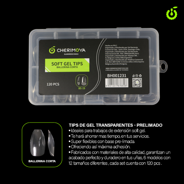 Producto - TIPS PRE-LIMADOS CHERIMOYA (BALLERINA CORTA)