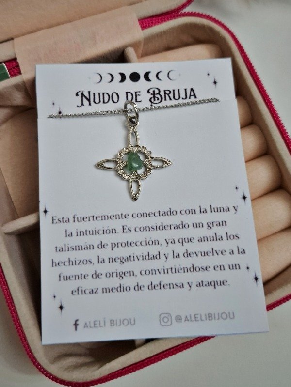 Producto - Collar Nudo de Bruja (cuarzo verde)
