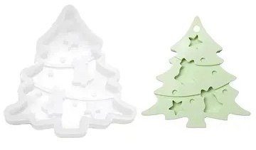 Producto - Molde Silicona Arbol Colgante Estrellas Campanas x1 Ideal P/ Velas N26
