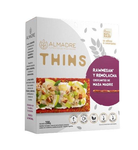 Producto - Thins de Masa Madre Rawmesan y Remolacha x 160g ALMADRE