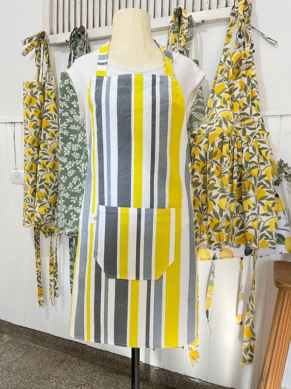 Producto - Delantal Rayas en amarillo