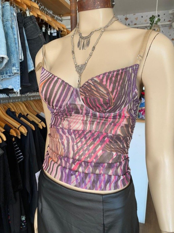 Producto - Corset de microtul estampado Sisley talle M