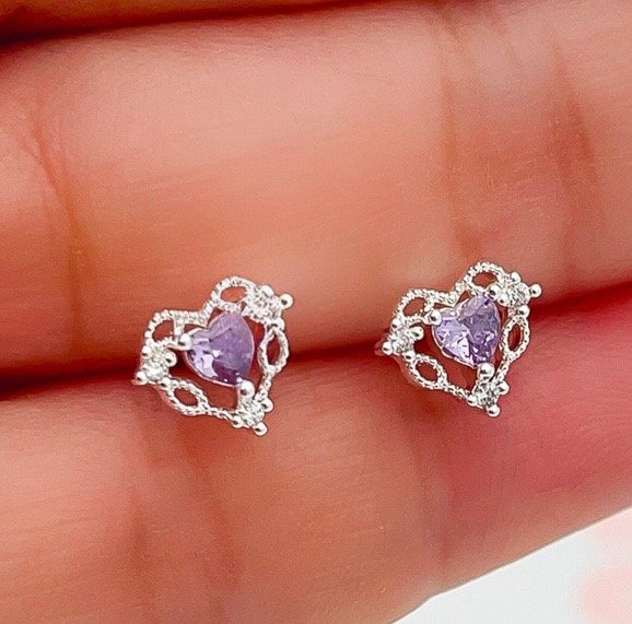Producto - Ar. Mini corazón con brillo violeta