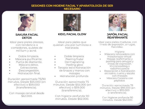 Producto - SESIONES FACIALES