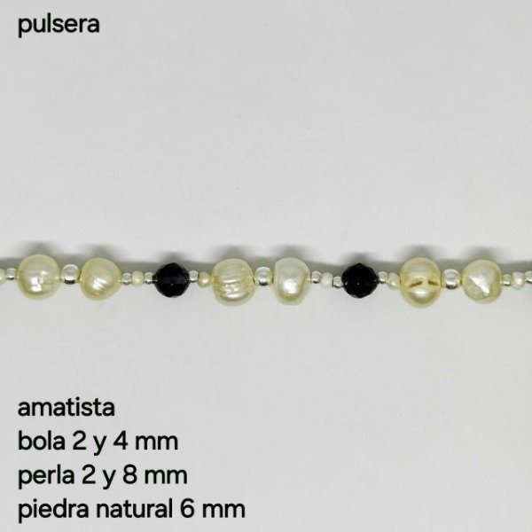 Producto - PUL #PER Pulsera Perla y Amatista (DOLAR)