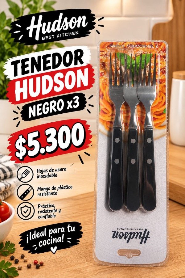 Producto - Tenedor hudson negro x3 - 0