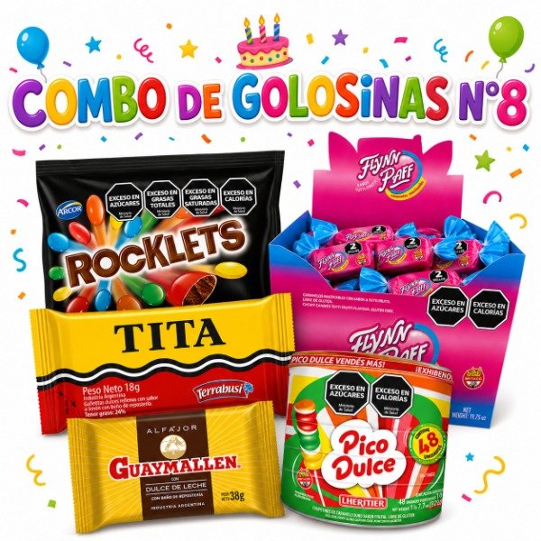 Producto - COMBO DE GOLOSINAS PARA CUMPLEAÑOS 8