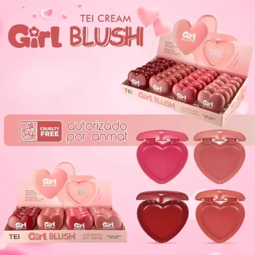 Producto - Rubor en crema forma corazon TEI x1