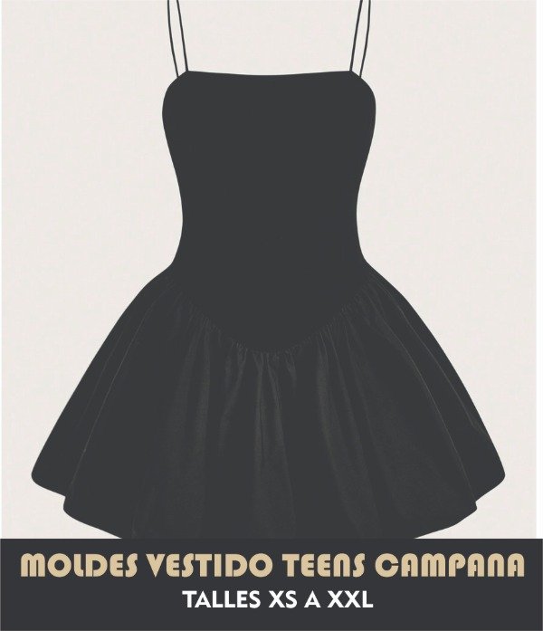 Producto - MOLDES VESTIDO CAMPANA TEENS