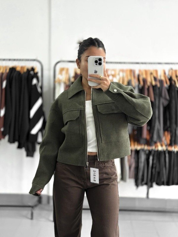 Producto - Chaqueta de paño Luisa verde militar