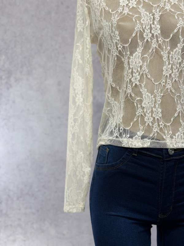 Producto - REMERA CERIN ENCAJE MANTECA - 2