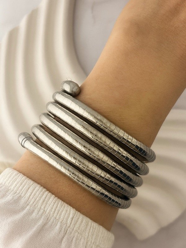 Producto - PULSERA BRAZALETE PLATEADO 4060
